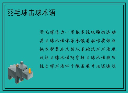 羽毛球击球术语
